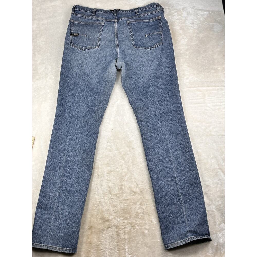 Ariat Rebar M4 Relaxed Boot Cut Jeans Mens 38x38 Blue Medium Wash Denim Work - Picture 2 of 7